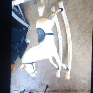 Heavy cast iron very old vintage rocking horse